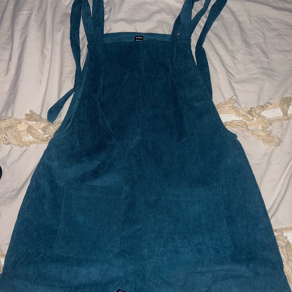 Teal Corduroy Overalls